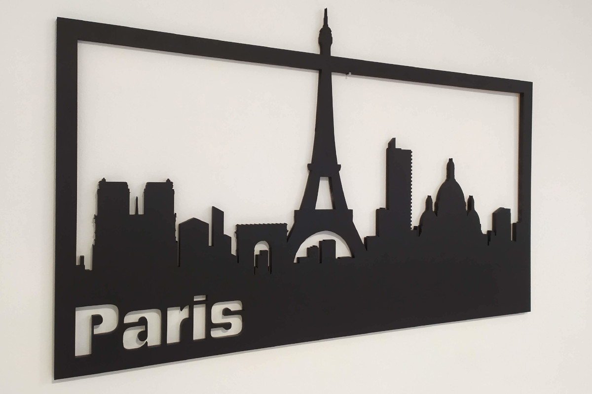 Dřevěný obraz - PARIS - BAREVNĚ LAKOVANÝ