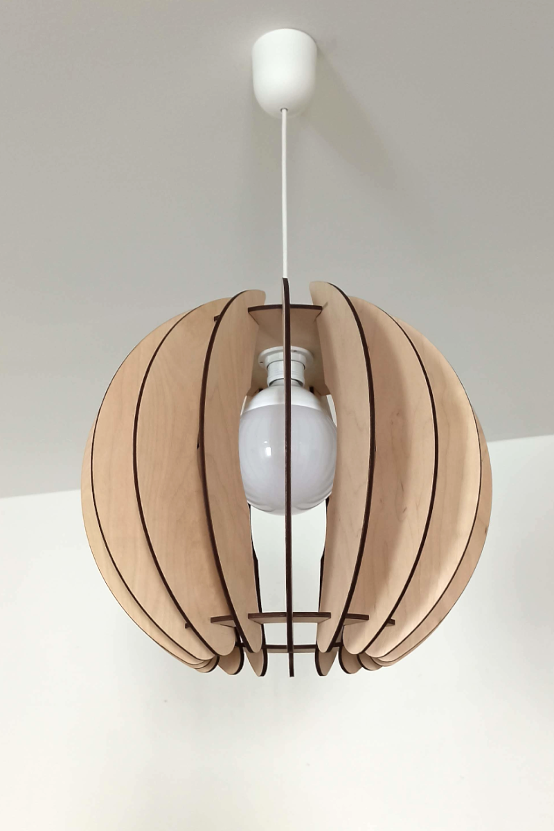 Dřevěný závěsný lustr - svítidlo - CIRCE 40 cm - 18 lamel