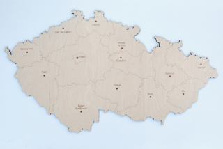 Dřevěná MAPA ČESKÉ REPUBLIKY