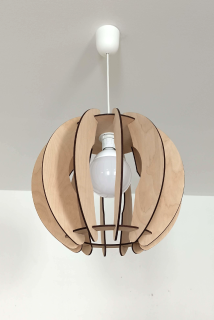 Dřevěný závěsný lustr - svítidlo - CIRCE 40 cm - 12 lamel