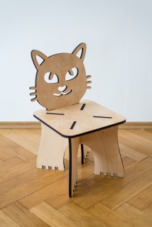 Dětská dřevěná stolička - KOČIČKA
