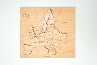 Dřevěné 3D puzzle - MAPA EVROPY